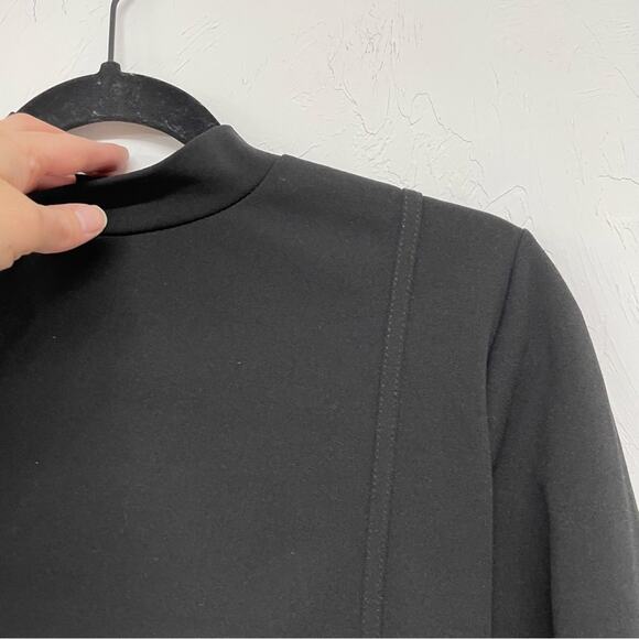 Pretty Little Thing Black Long Sleeve Mock Neck Bodycon Dress Womens 10 Mini - Picture 2 of 6